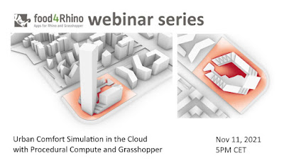 food4Rhino webinar: Procedural Compute (part 4) «Urban Comfort Simulation in the Cloud» – Nov 11, 2021