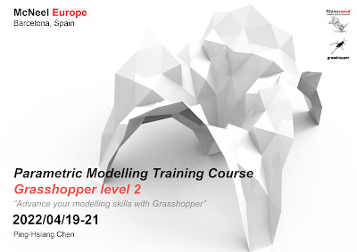 Grasshopper level 2 online course, April 19–21 (McNeel Europe)