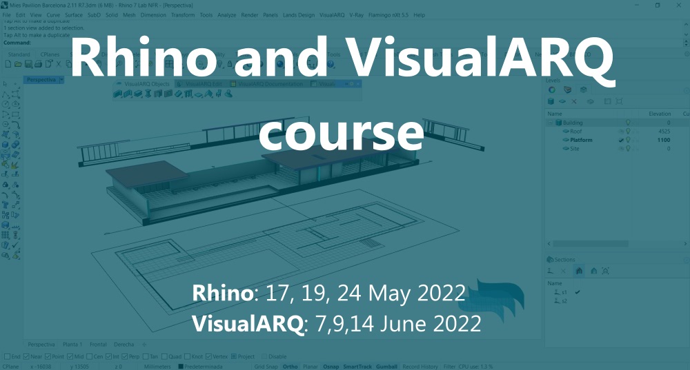 Curso online de Rhino y VisualARQ en mayo-junio de 2022