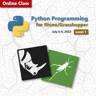 Python level 1 for Rhino/ Grasshopper online workshop, July 6–7 (McNeel Europe)