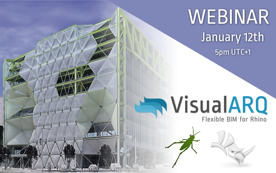 Seminario web de VisualARQ el 12 de enero: Herramientas Flexible BIM para Rhino que todo arquitecto debe conocer