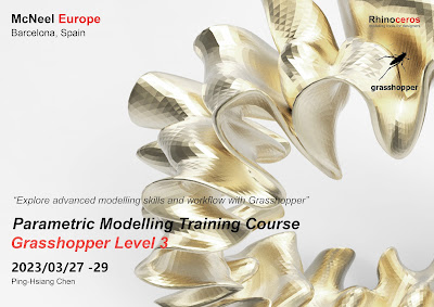 Grasshopper level 3 online workshop, March 27-29 (McNeel Europe)