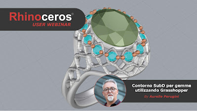 Rhino User Webinar:  SubD contour for gems using Grasshopper – by Aurelio Perugini (in Italian)