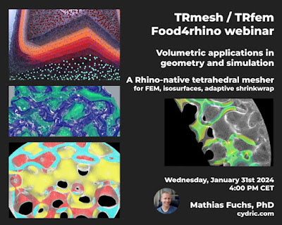 food4Rhino webinar: TRmesh and TRfem – Volumetric applications in geometry and simulation (January 31 at 4PM CET)