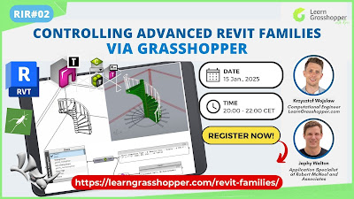 Free online workshop: “Controlling Advanced Revit Families Using Grasshopper” – January 15, 2025 at 20h CET
