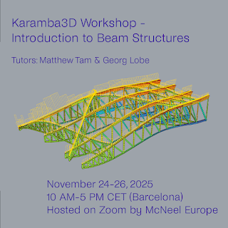 Karamba3D online workshop, November  24-26 (McNeel Europe)